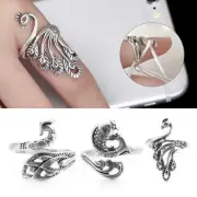 Adjustable Peacock Knitting Loop Crochet Yarn Guides Thimble Ring Finger Wear
