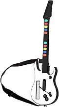 Wii guitar hero for wii controller wireless compatible with guitar hero Wii rock band 2 games Guitar Hero World Tour Bundle (White color )