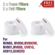2 sets for Shark Lift-Away Rotator Foam Felt Filters Kit NV680, NV681, NV682
