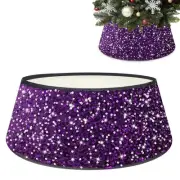 Christmas Tree Collar Purple Tree Skirt 28.8 Inch Sequin Christmas Tree Ring ...