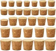 30Pcs Cork Stoppers, Wooden Tapered Cork Plugs, Wooden Tapered Wine Bottle Stoppers Replacement Corks for Wine Beer Bottle Crafts, 6 Sizes