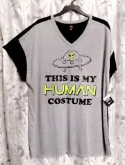 2X(18W-20W) CELEBRATE HALLOWEEN ALIEN SPACESHIP NIGHT SLEEP SHIRT NIGHTGOWN NEW