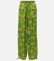 [Alemais] Alémais Dice paisley silk pants UK 12 green
