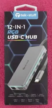 12-IN-1-RGB - tek-stuff 12-in-1 USB-C RGB Docking Station