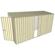 Build-A-Shed 1.2 x 3.7 x 2.0m Skillion Single Sliding Side Door Shed - Cream