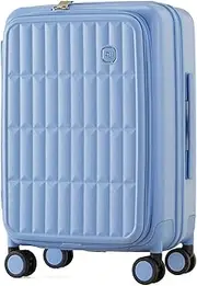 [Generic] Carry On Luggage Suitcases with Wheels: Carry On Luggage 22x14x9 Airline Approved - Expandable Luggage with 8 Spinner Wheels, 100% PC Hard Shell - Side Open Lightweight Suitcase (Blueberry Blue)