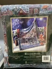 Vintage Dept 56 Goodwin Weavers New England Village Series Tapestry Throw NIP