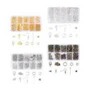 Earring Making Set with Lobster Clasps Open Jump Rings Ribbon Clamp Crimps with