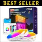 Multicolor Outdoor LED Strip Lights 200ft - Bluetooth App Control & Waterproof