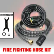 Fire Fighting Hose Kit 20M 3/4″ Pressure W/ Nozzle 5M 1.5" Suction for Pump