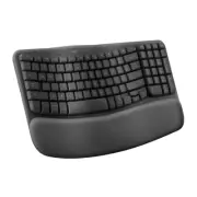 Logitech Wave Keys Wireless Ergonomic Keyboard with Cushioned Palm Rest, Comfort