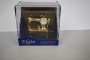 ELGIN SEWING MACHINE COLLECTIBLE MINI CLOCK - 1990'S - NEW OLD STOCK