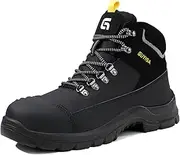 [BIAJIAZHUA] Construction Shoes Breathable Lightweight Comfortable, Steel Toe Boots for Women Anti-Smash Indestructible, Work Shoes for Men Steel Toe Slip Resistant Anti-Puncture(5)