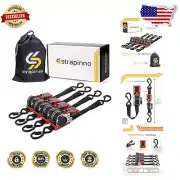 High-Tensile 1in x 10ft Ratchet Straps - Ultimate Cargo Safety for Hauling