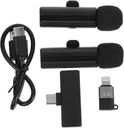 Tofficu Wireless Clip Microphone for Interviewing Dual Device Connectivity Noise Reduction for Audio Lightweight Design for Outdoor Podcasting Live Streaming