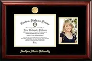 NCAA Southern Illinois Salukis Unisex Southern Illinois University 11 x 8.5 Inches Gold Embossed Diploma Frame with 5 x 7 Inches Portrait Gold Embossed Diploma Frame with 5 x 7 Inches Portrait Brown One Size