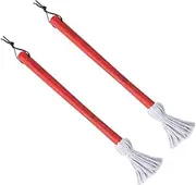 Practical 2 Piece BBQ Basting Mops Soy Sauce Brush Set Oil Brush for Kitchen Wood Handle Easy to Use