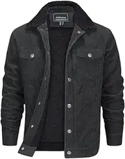 [Zozogag] Winter Men's Thicken Thermal Jackets Multi-Pockets Button Jackets Fleece Jackets Dark gray9 US XXL- (CN 3XL)