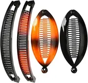 YALLNASL Banana Hair Clips for Thick Curly Hair Accessories Banana Clip Fishtail Hair Clips Combs for Girls Hair Clincher Comb Banana Clips Hair No Slip Fish Hair Barrettes 4 Pcs