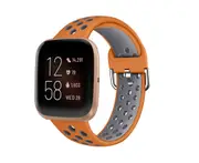 Smart Watch Wristband 2-color Silicone Strap Reverse Buckle Watch Band for Fitbit Versa 2 1-6