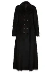 Rabanne Double-breasted Alpaca-blend Coat - Black - 40 (UK12 / M) 40 (UK12 / M)