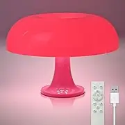 HHAUS Funky LED Lamp (Pink) | Cute Girls Night Light | Timer Function | Remote Controlled | USB Powered Desk Lamp | Vibrant Decor Lighting | Relaxing Bedside Lamp | Mood Lighting | Clean Design