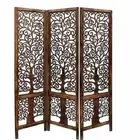 ANTIQUE HANDCRAFT INDIEN FURNITURE WOODEN PARTITION SCREEN ROOM DIVIDER 3 PANELS