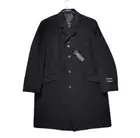 Jones New York Coat Lambswool Cashmere Men's 46R Black Overcoat Inner Pockets