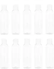 JIHUOO 10 Pcs 100ml Plastic Flip Cap Bottles Travel Squeeze Bottles Empty Toiletry Bottles Small Liquid Bottles Refillable Lotion Bottles Makeup Sample Containers
