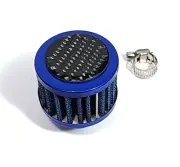 BLUE 12MM RACING MINI AIR OIL BREATHER FILTER CARBON FIBER FOR HONDA CIVIC EG6 (for: Honda)