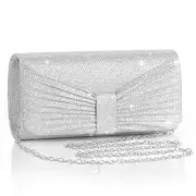 Evening Bag Clutch Purses for Women Wedding Bag Sparkling Party Silvery-a