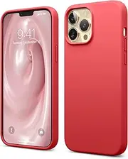 [elago] Liquid Silicone Case Compatible with iPhone 13 Pro Max Case (6.7"), Premium Silicone, Full Body Protection - 3 Layer Shockproof Phone Cover, Anti-Scratch Soft Microfiber Lining (Red)
