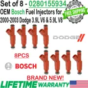 BRAND NEW OEM Bosch 8Pcs Fuel Injectors for 2000-2003 Dodge Ram 1500 Van 5.9L V8