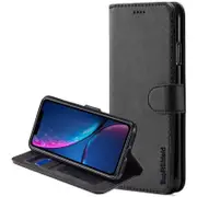 For Apple iPhone XR Case, SupRShield Wallet Leather Flip Magnetic Stand Case Cover For Apple (Black)