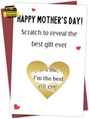 Funny Mother’S Day Card from Daughter Son, Naughty Mother’S Day Scratch off Card