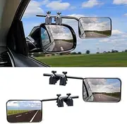 2 Pack Car Towing Mirror Extension, Towing Mirror with PP Shell and HD Glass, Universal Rectangular Clip On Side Mirror for Caravan 179x120mm