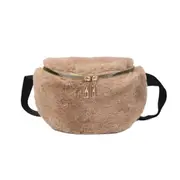 Women Plush Waist Bag Solid Color Fanny Pack Pouch Casual Street Belt Chest Crossbody Shoulder Lady Money Purse