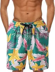 [Generic] Men's Board Shorts Swim Trunks - Summer Printed Loose Casual Pant With Tether Pocket - Beach Fashion No Mesh Liner