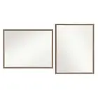 2 Set Wall Mirror Rectangular Frame Bathroom 70x90cm Antique Brown La Bella
