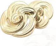 Floral Gold Metal Shank Buttons - 12 Pcs - 3 Size Options - Luxury Floral Round Wave Metal Shank Buttons for Men Women Blazer Coat Uniform Shirt Suit and Jacket Sewing Craft DIY FLR5233