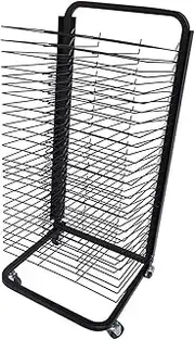 Art Classroom Drying Rack,Foldable 25 Shelves Single Side Metal Art Storage Rack,Suitable for Engineering Drawings and Paintings