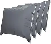 ForPro Premium Waterproof Pillow Protectors, Standard Size Pillow Cases with Zipper, Cool Grey, 4-Count