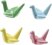 BRIGHTFUFU 12 Pcs Yellow Ceramic Crane Shape Chopsticks Rest Holders Elegant Tableware Decoration for Dining and Banquets and Easy to Clean Friends and Family