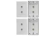 2PK Wall Plate Twin F Type F Socket for TV Antenna Aerial Foxtel Satellite Coax