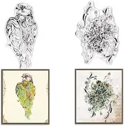 Estivaux Mandalas Flowers Bird Clear Stamps for Card Making and Journaling, Mandala Floral Eagle Rubber Stamps Abstract Flowers Leaves Stamps for Scrapbooking DIY Cards Album Crafts Supplies