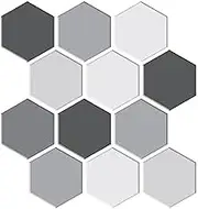Hexagon Tile Stickers,10 Sheets Fireplace Decals | 3D Hexagon Peel and Stick Wall Tile for Kitchens Bathrooms Fireplace Decor 11.8 X11.8inches