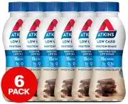 6 x Atkins Low Carb Protein Shake Smooth Chocolate 330mL