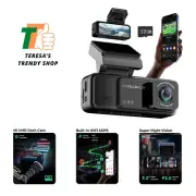 Dash Cam, 4K Dashcams for Cars Built-in GPS, 3.2" IPS Screen WiFi & App Dashc...