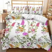 v706 Bed Sheets Spring Flowers Tulip Bedding Set Morning Glory Pink Rose Duvet Cover Double Queen King Twin Full Size Women Girls Duvet Cover 3-Piece