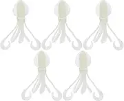 5 PCS Glow Octopus Lure, Silicone Saltwater Trolling Bait with Luminous Tentacles, Deep Sea Fishing Lures for Squid Tuna Offshore Game